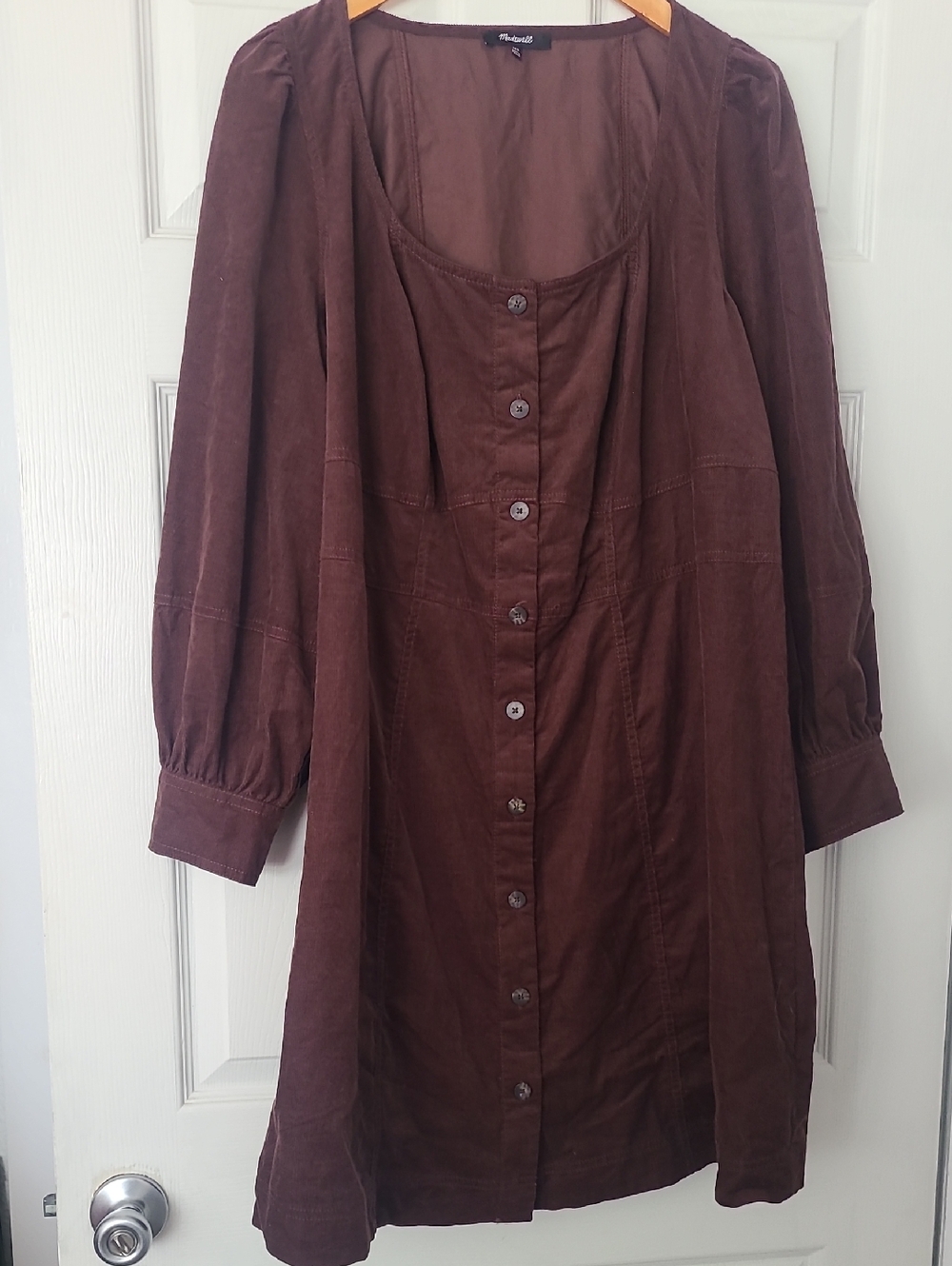 Madewell Dark Purple-Brown Button-Front Dress, 16W